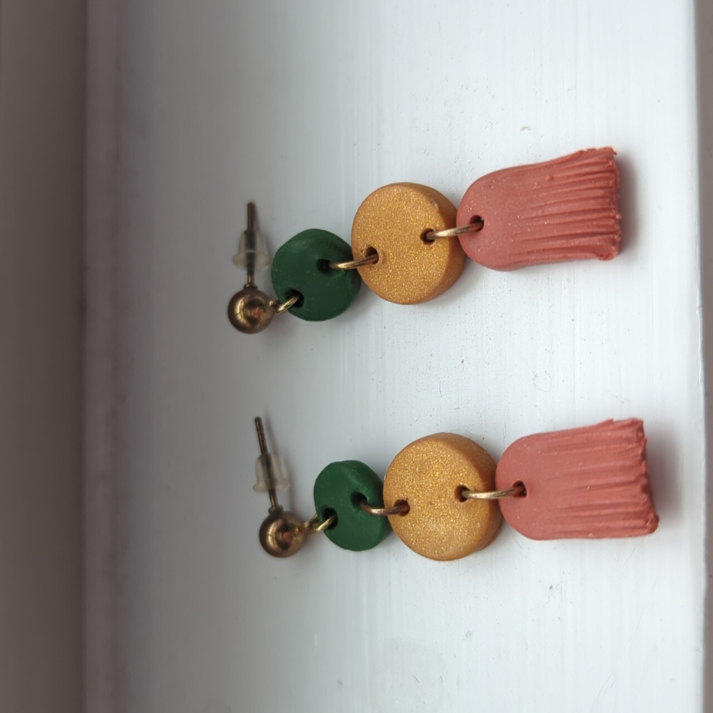 Clay earrings, one of a kind handmade